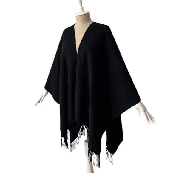 Foschini All Woman Black Cape One Size Very Soft Wool - Picture 1 of 7